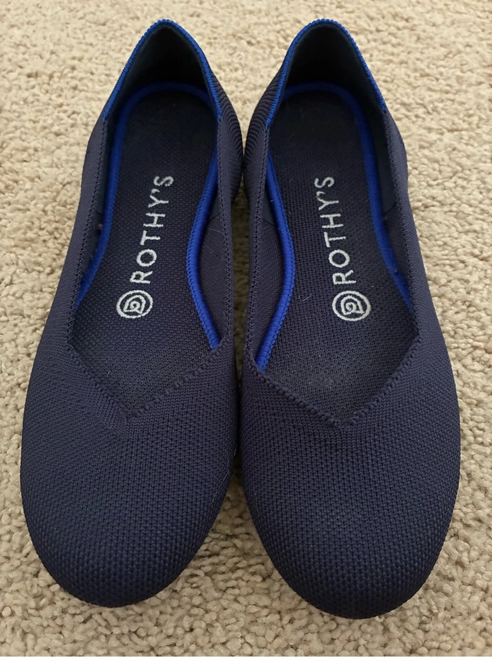 Rothy’s Round Toe Ballet Flats The Flat Navy Blue 6.5